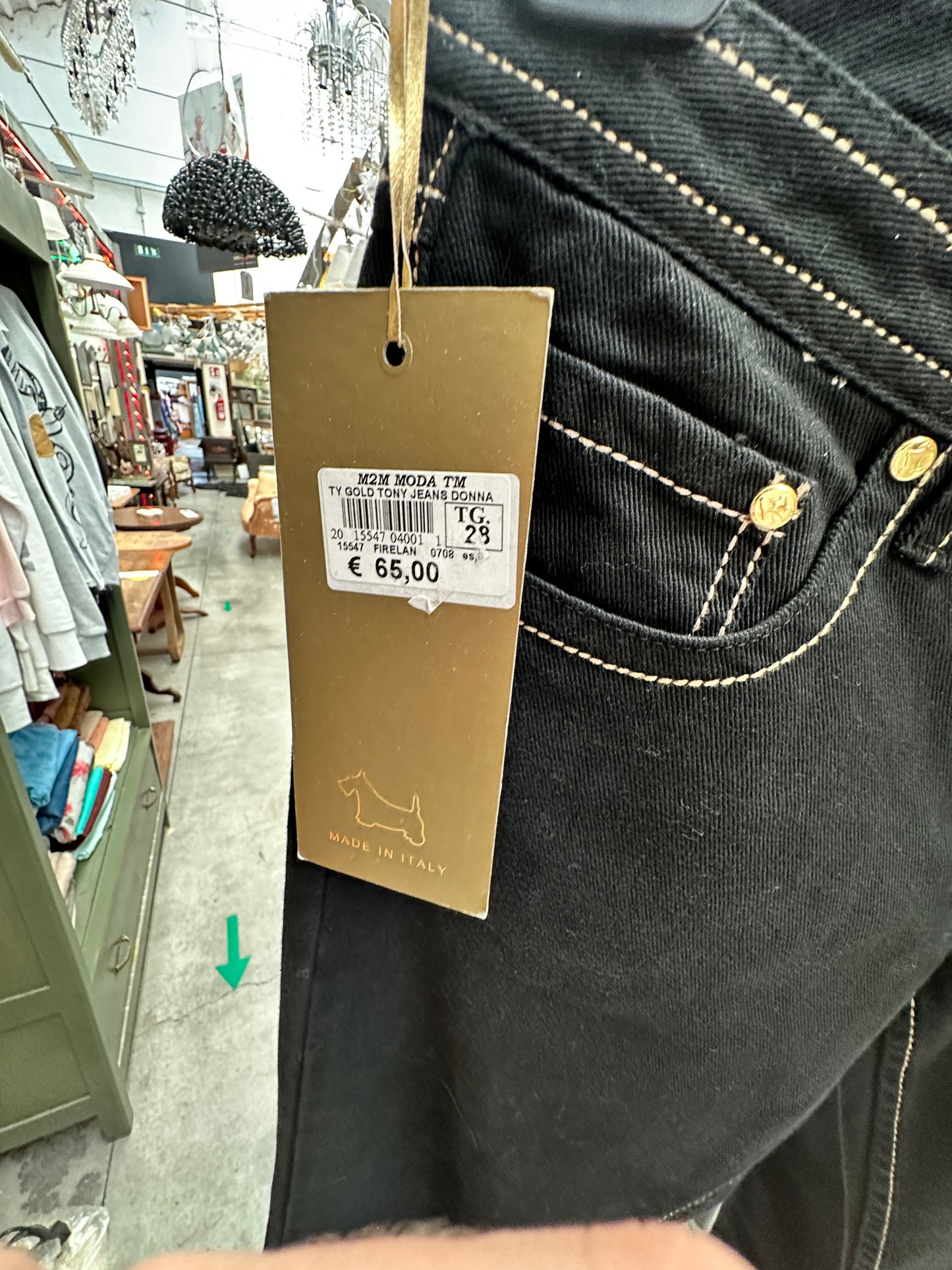 Jeans Nuovi neri cuciture bianche