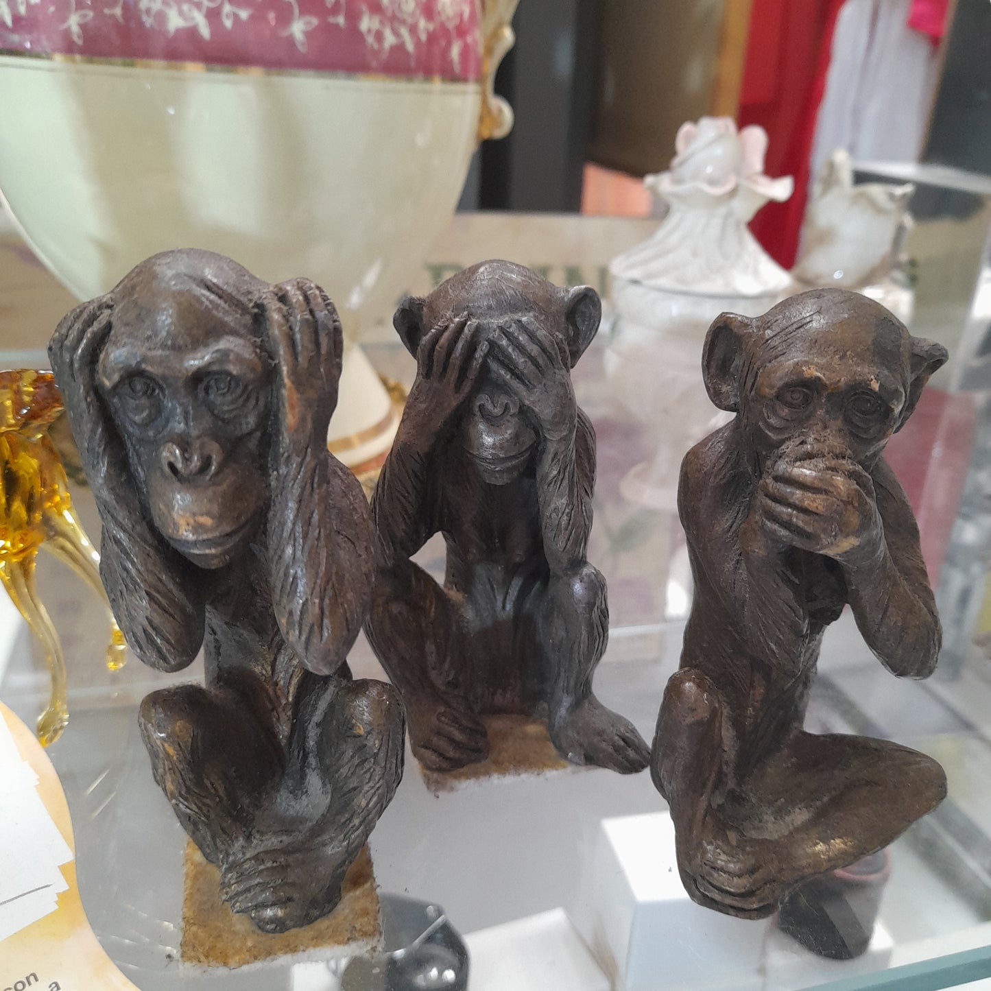 3 scimmie in ottone