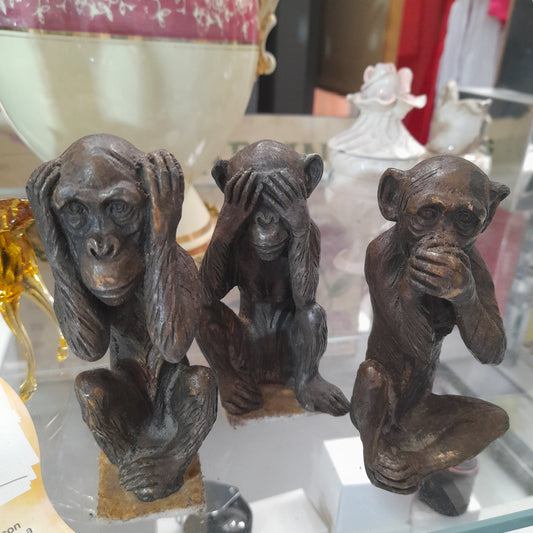 3 scimmie in ottone