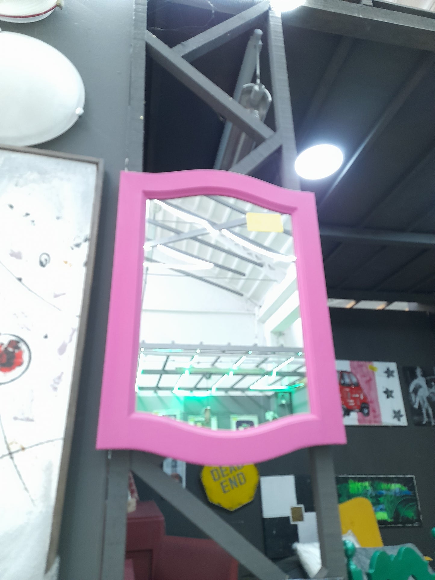 SPECCHIO rosa dipinto a mano