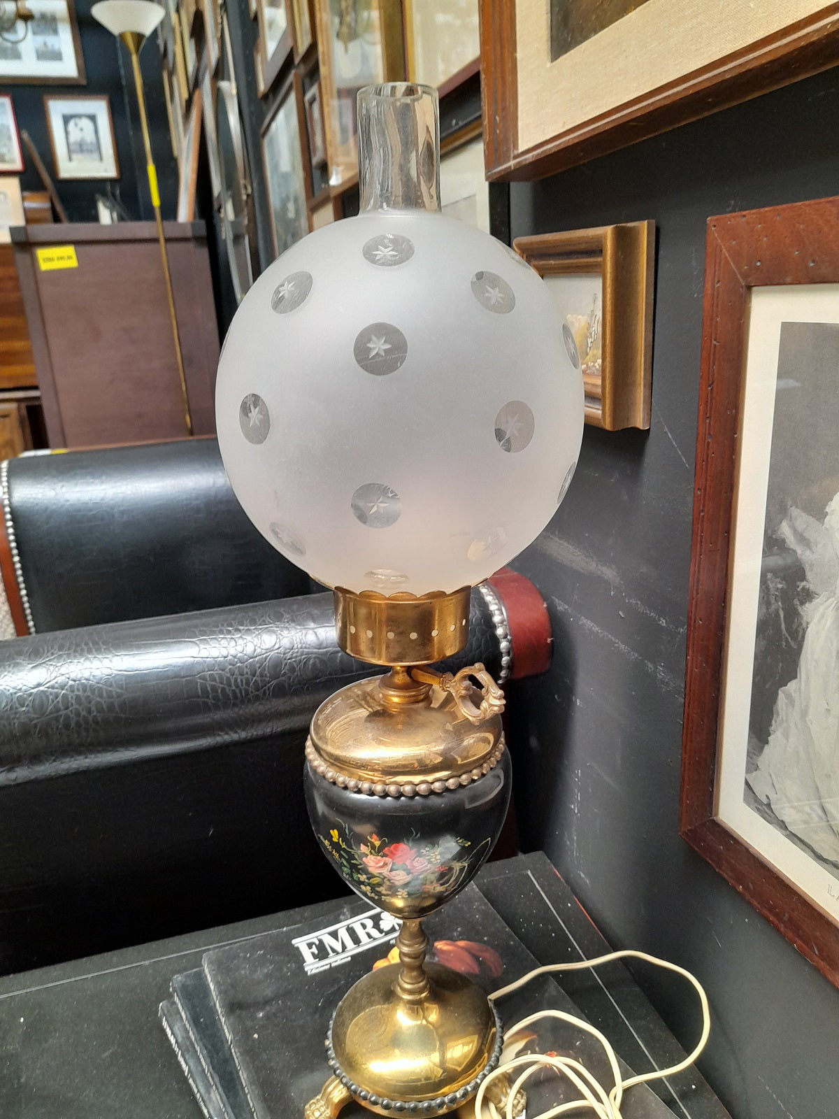 LAMPADA ottone e porcellana