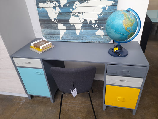 ESPACE - Scrivania industriale in metallo grigio