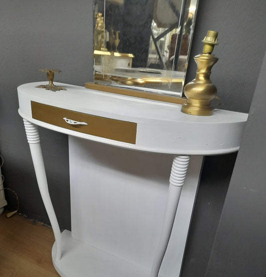 CONSOLLE foglia d'oro con specchio