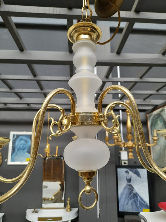 LAMPADARIO ottone e vetro