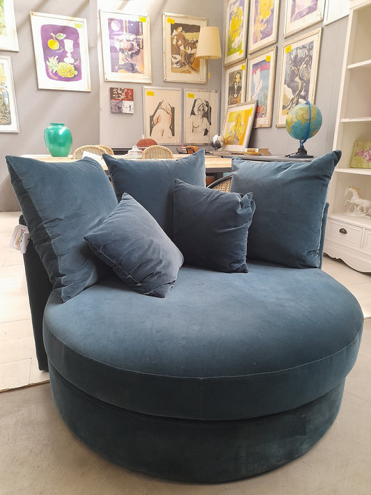 DITA - Divano rotondo blu petrolio