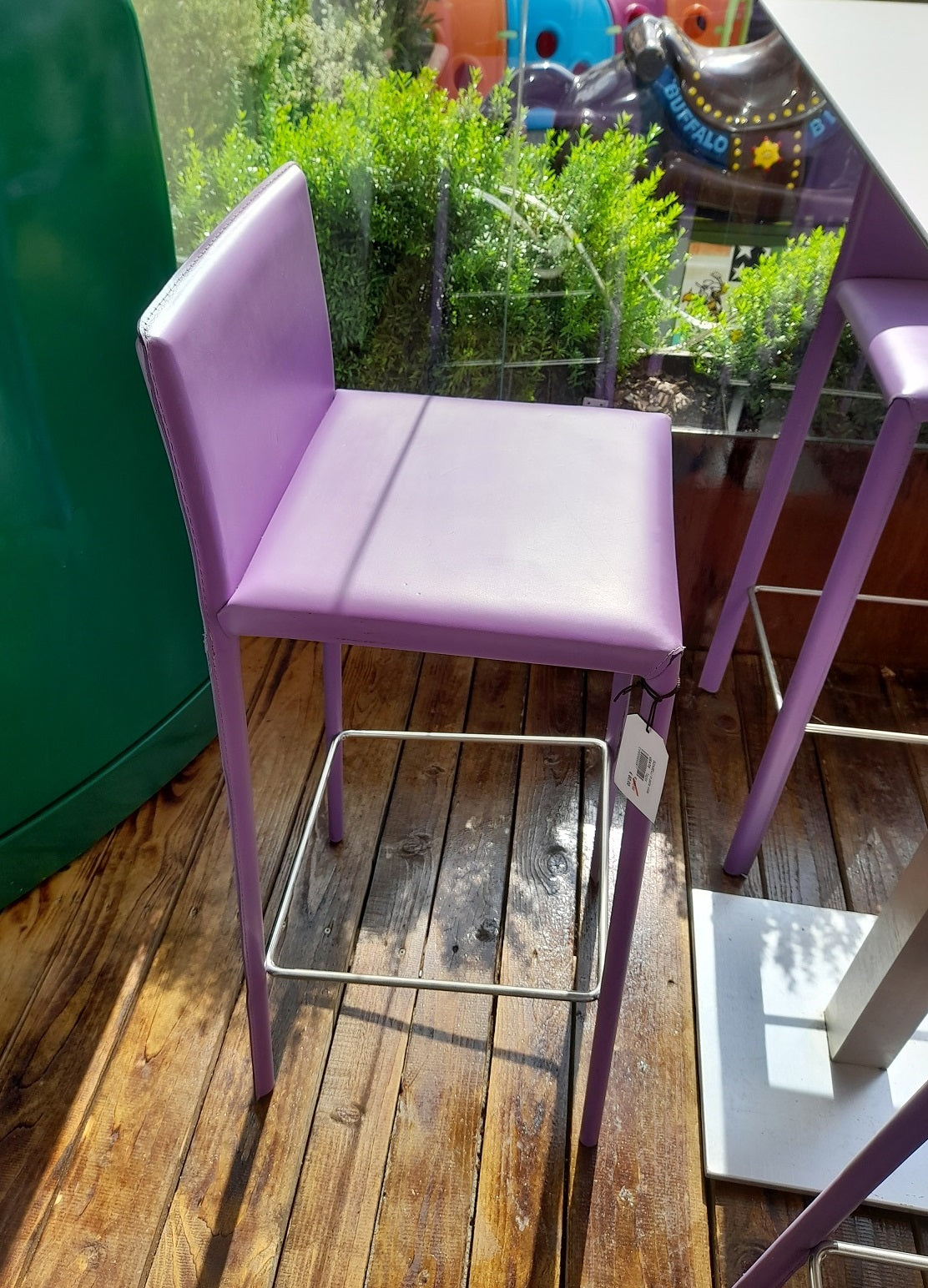 SGABELLO BAR ecopelle viola