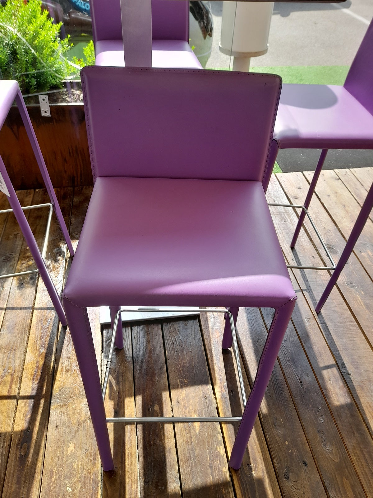SGABELLO BAR ecopelle viola