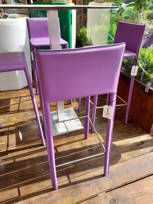 SGABELLO BAR ecopelle viola