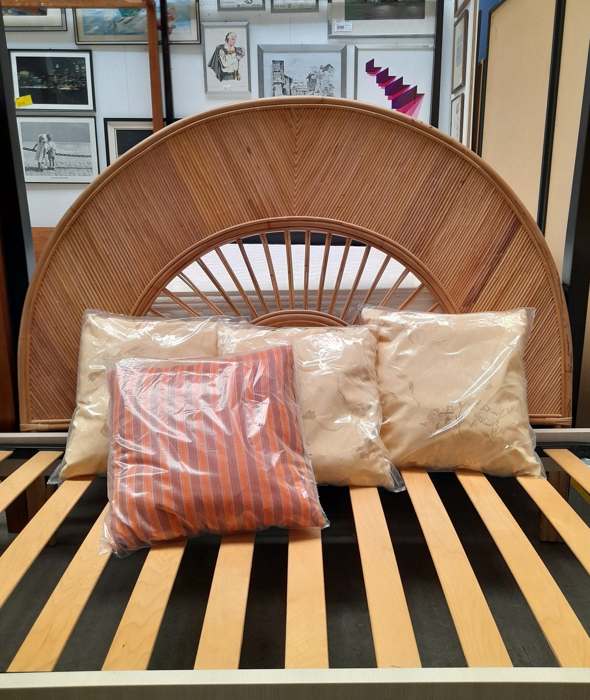 TANJA - Testata letto in rattan intrecciato