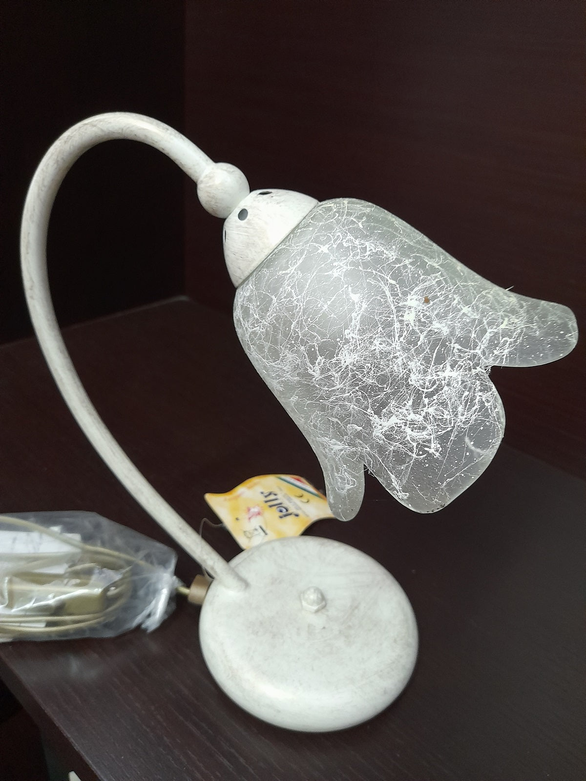 GRETA - Lampada da comodino avorio/oro
