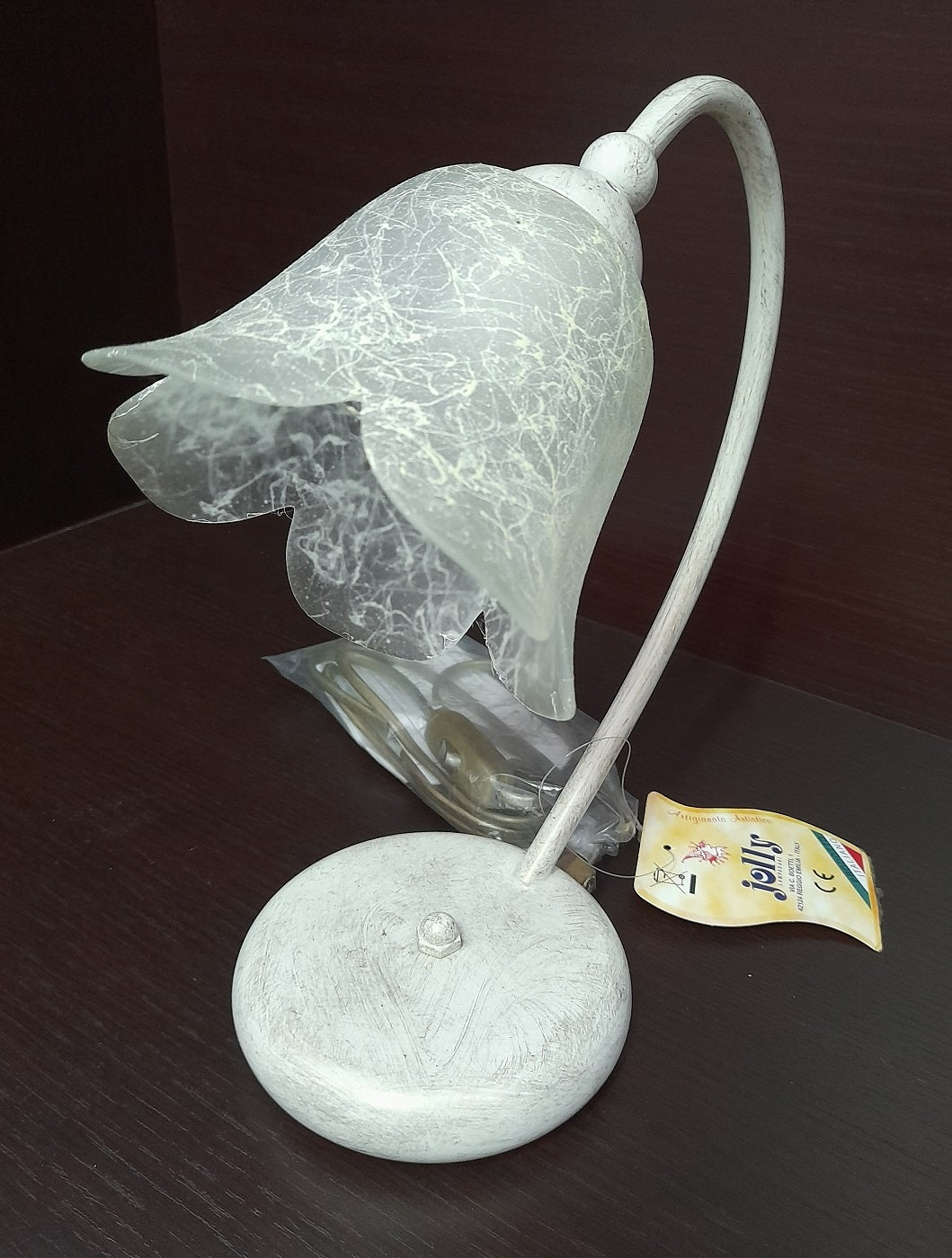 GRETA - Lampada da comodino avorio/oro