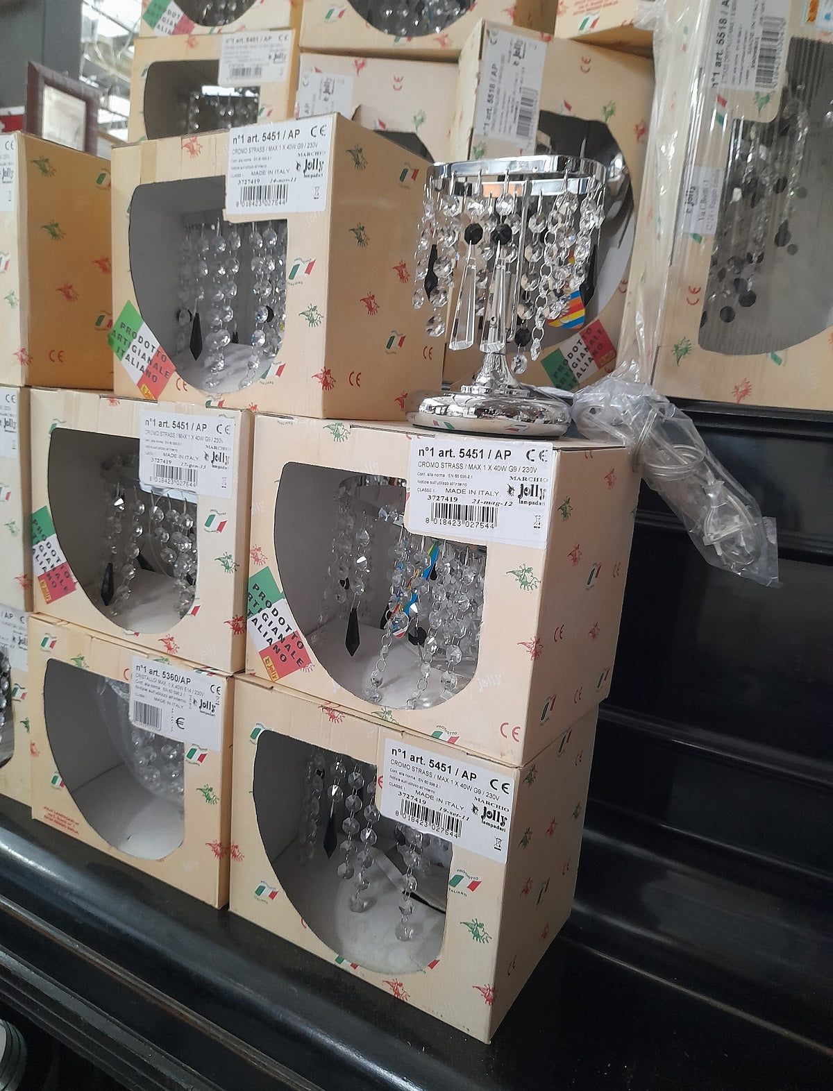 LAILA - Lampada da tavolo con pendagli in cristallo