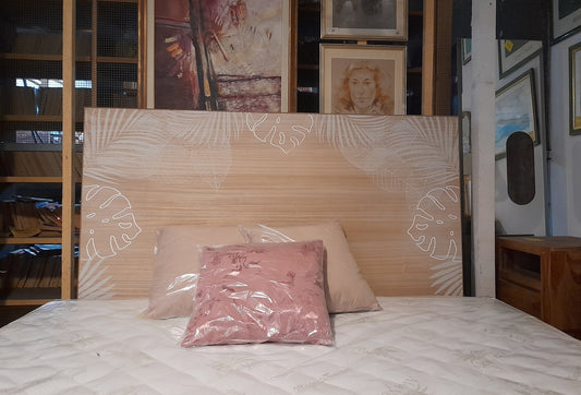 CARACAS - Testata letto in pino con stampa a foglie