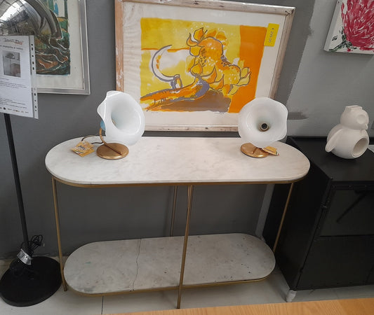 LOUXOR - Consolle marmo e metallo dorato