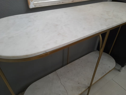 LOUXOR - Consolle marmo e metallo dorato