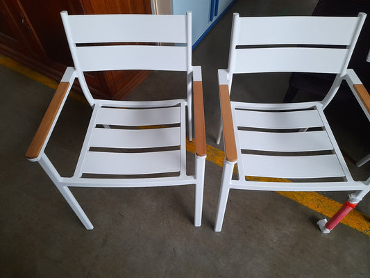 GUAM - Poltrona da giardino in alluminio e teak