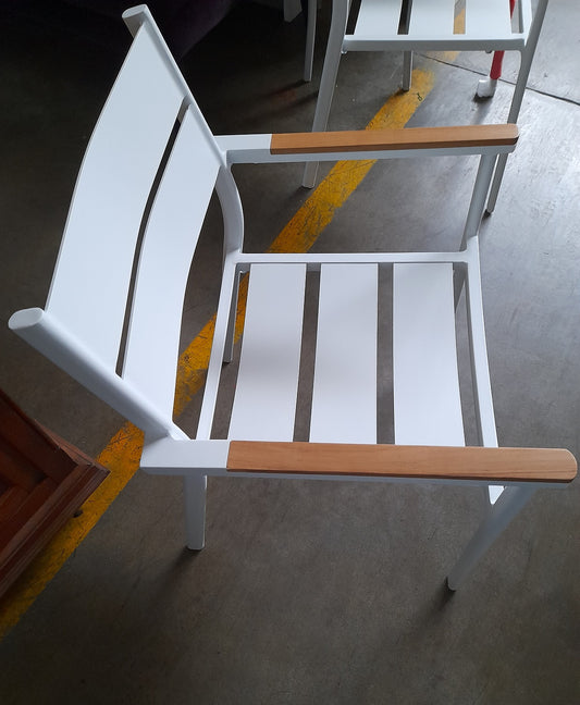 GUAM - Poltrona da giardino in alluminio e teak