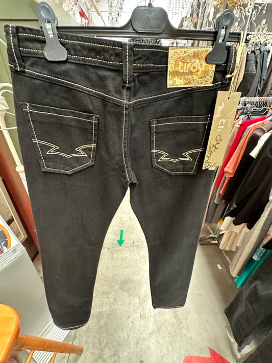 Jeans Nuovi neri cuciture bianche