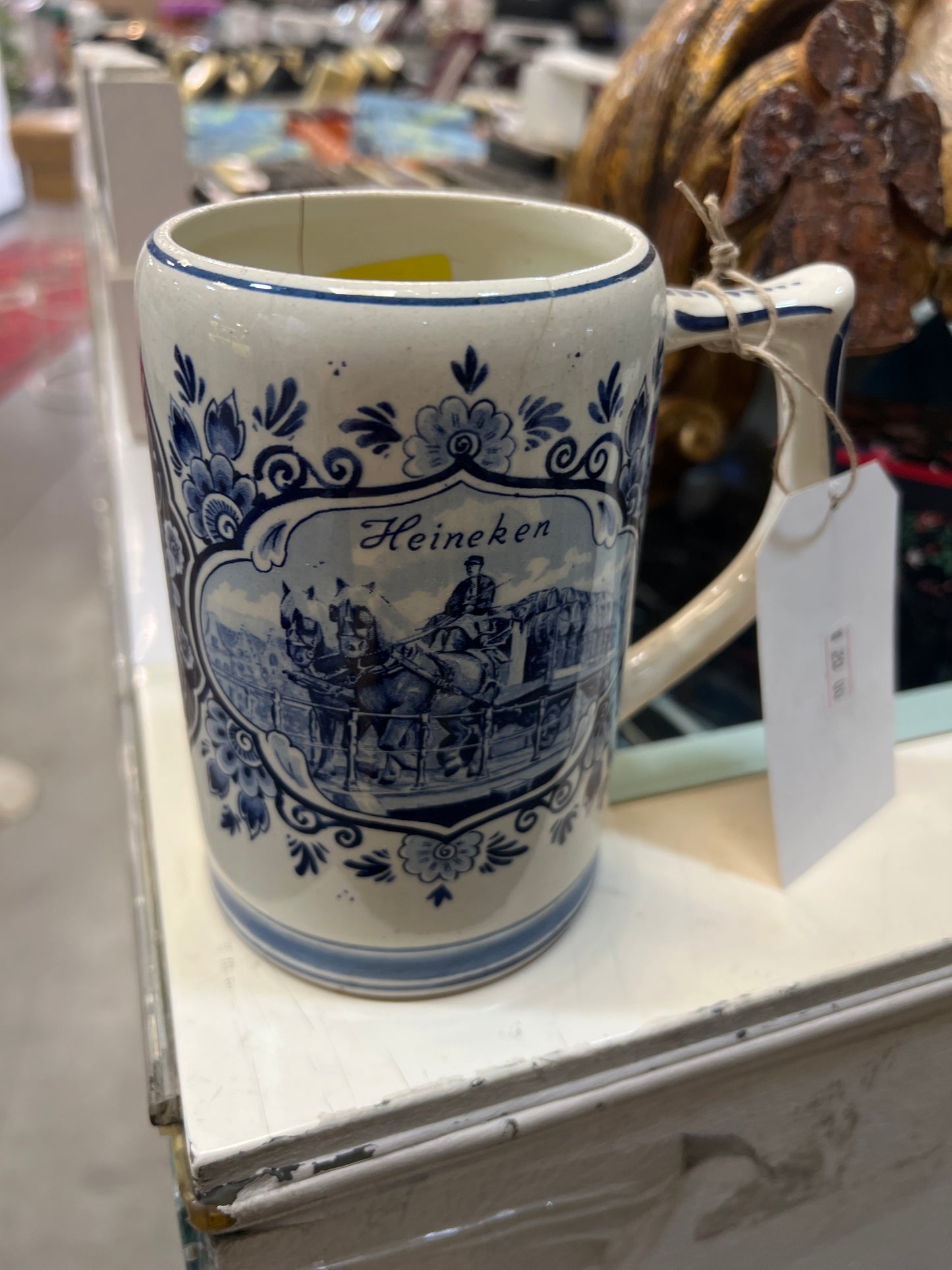 Boccale da Birra Heineken in Ceramica Stile Delft Blu - Edizione da Collezionista