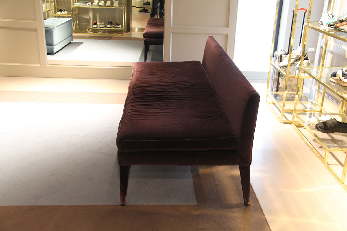 DIVANO velluto bordeaux 200x80x50