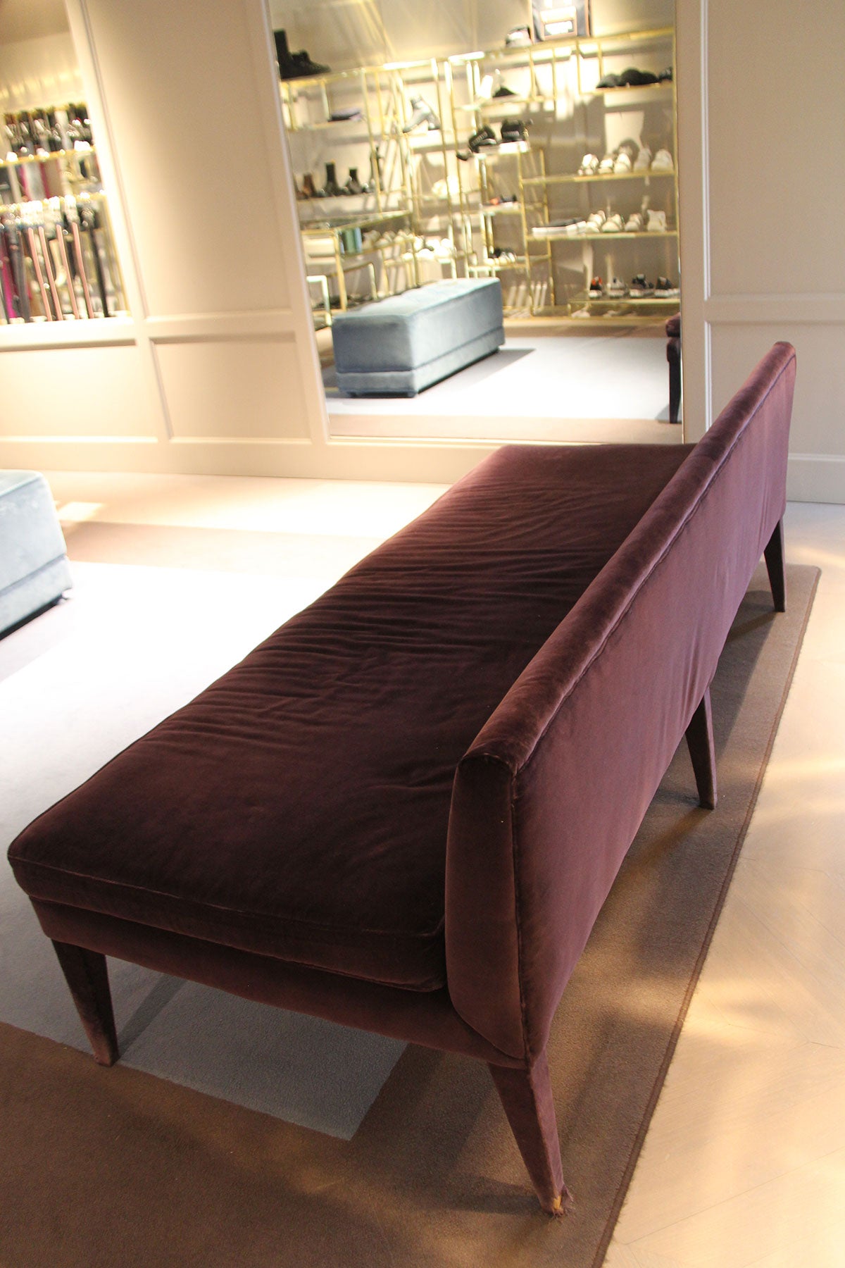 DIVANO velluto bordeaux 200x80x50