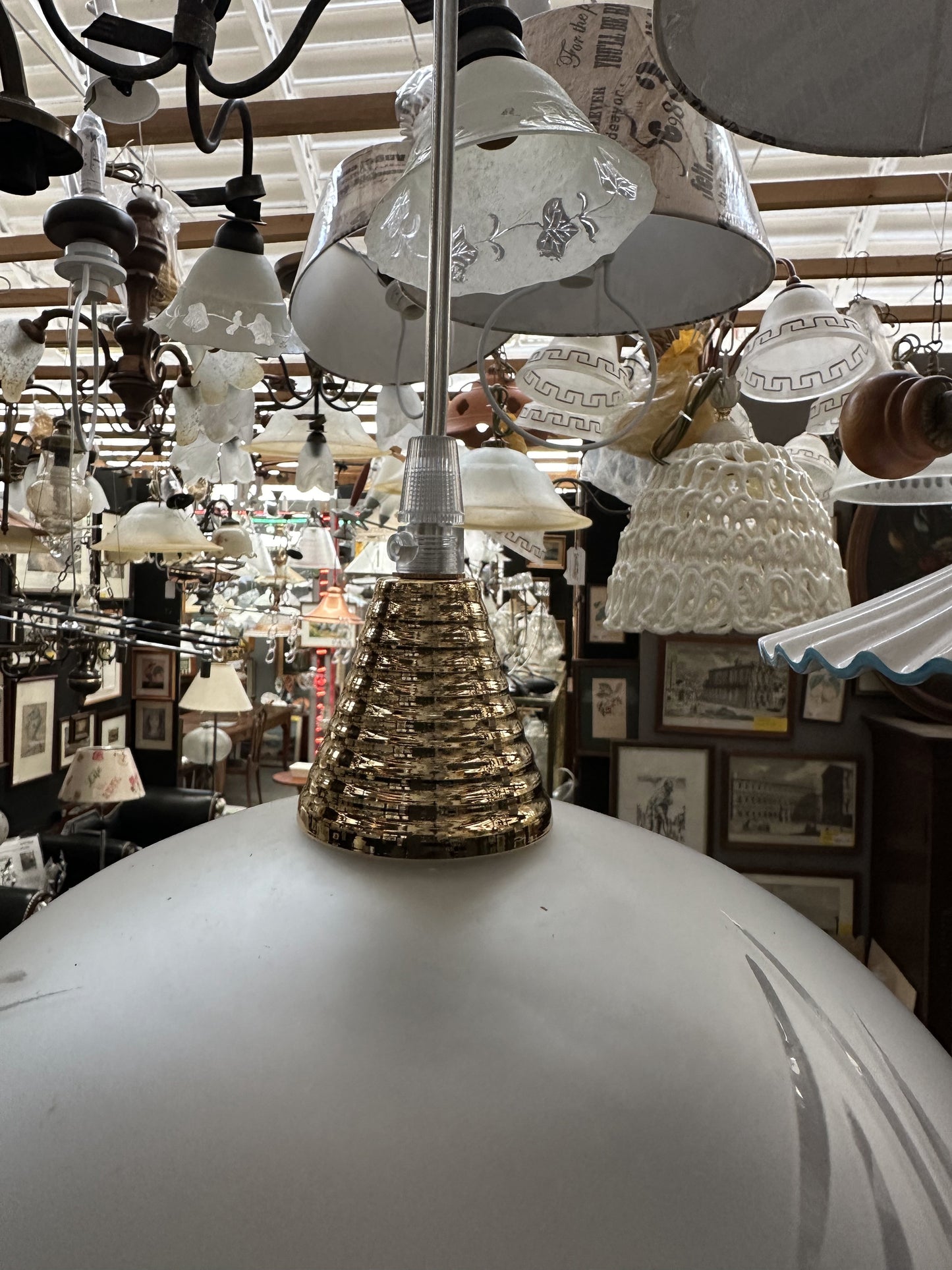 Lampada a sospensione tondo vetroraso