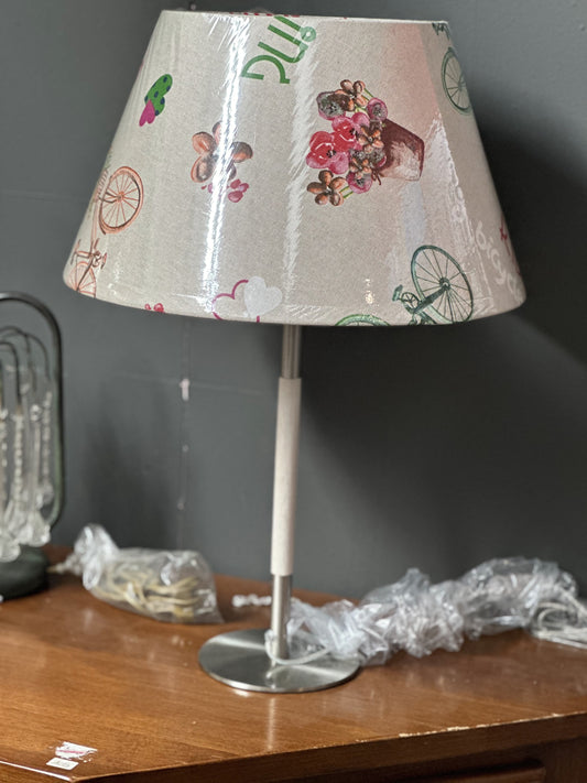 Lampada da tavolo in metallo Accensa Argento e motivo multicolore