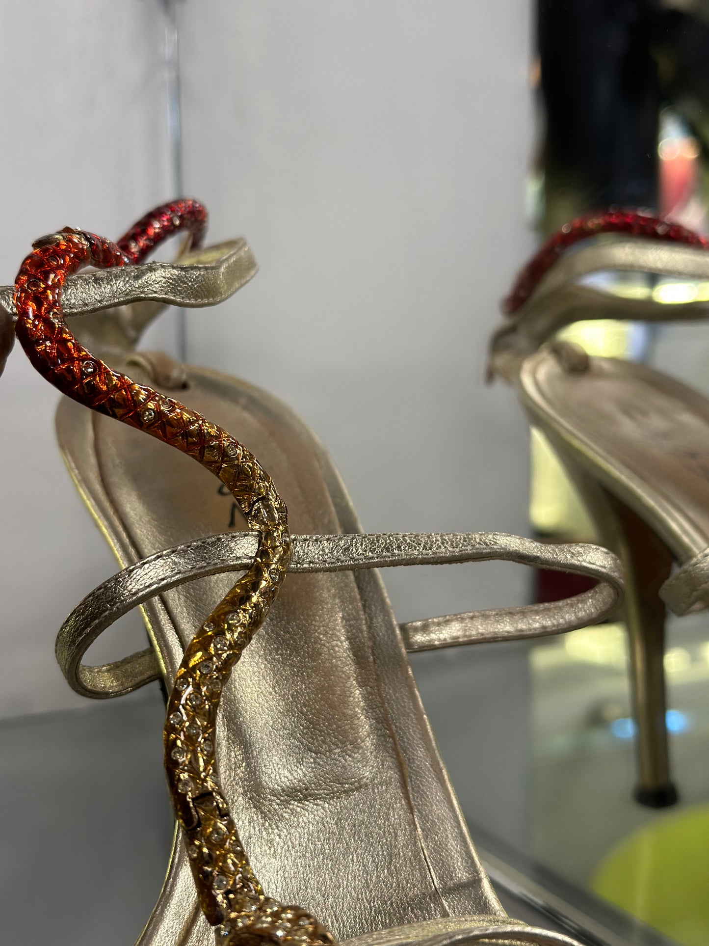 Scarpe Serpente color oro