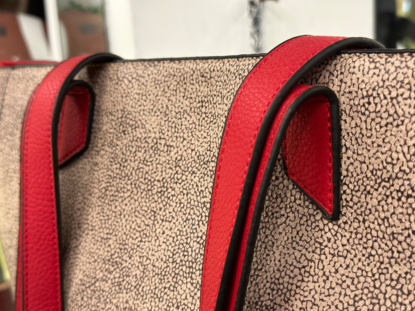 Borsa donna in similpelle shopping 2 manici a spalla a mano linea Tabitha bordo