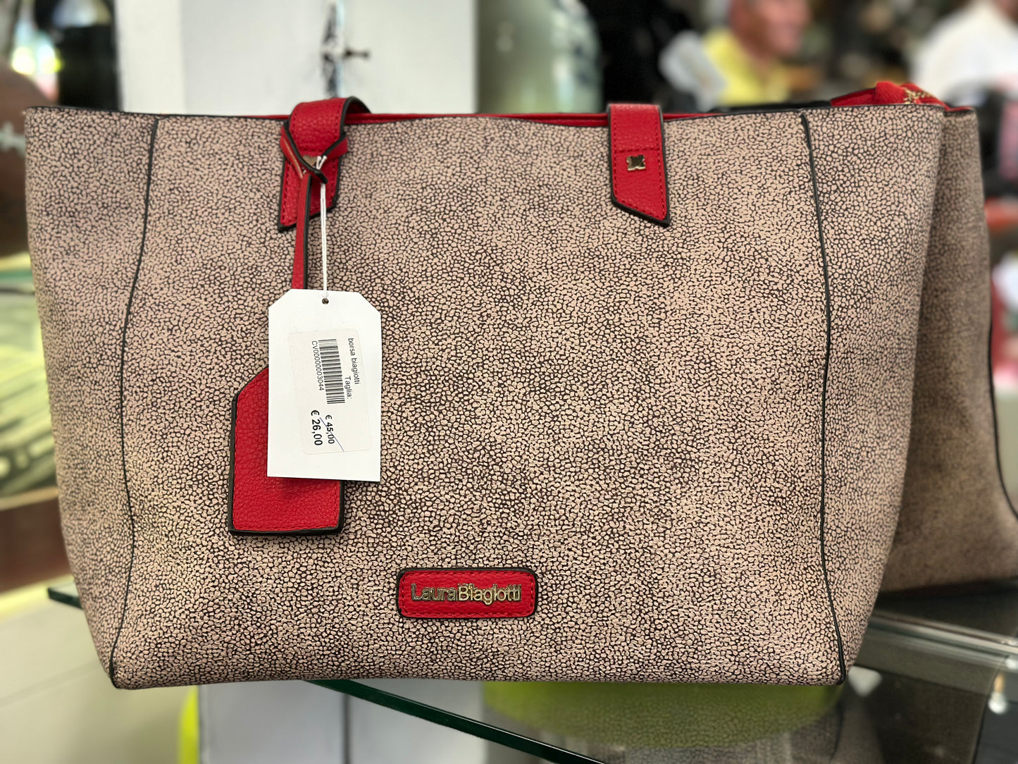 Borsa donna in similpelle shopping 2 manici a spalla a mano linea Tabitha bordo