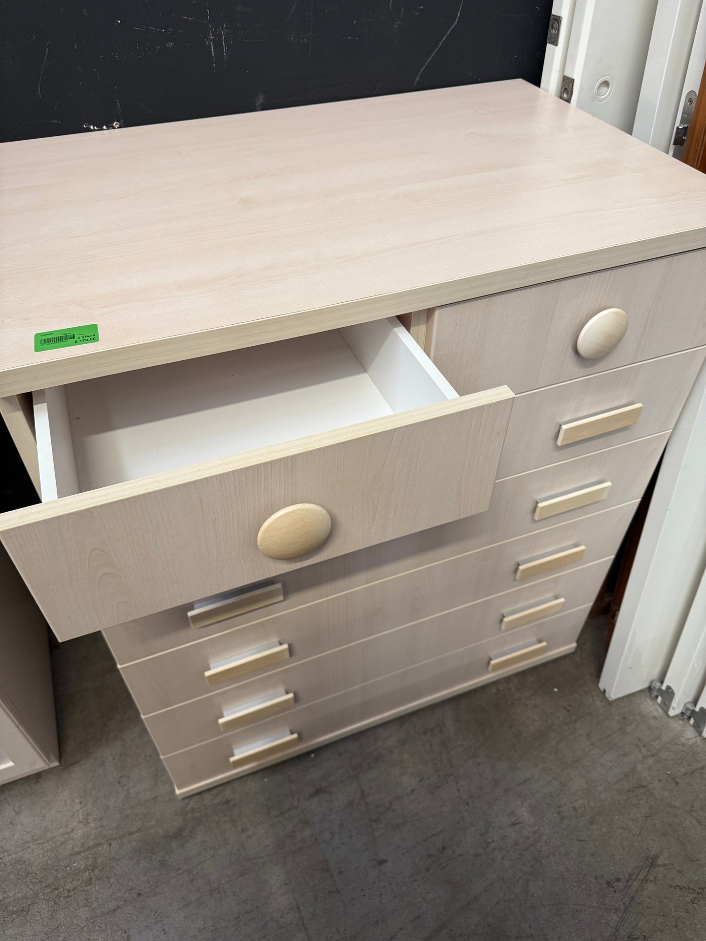 Credenza bianca Stile vintage, cassettiera per soggiorno, Beige