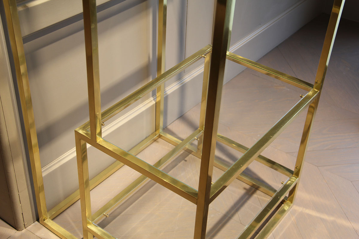 ESPOSITORE oro ripiani vetro 180x60x60