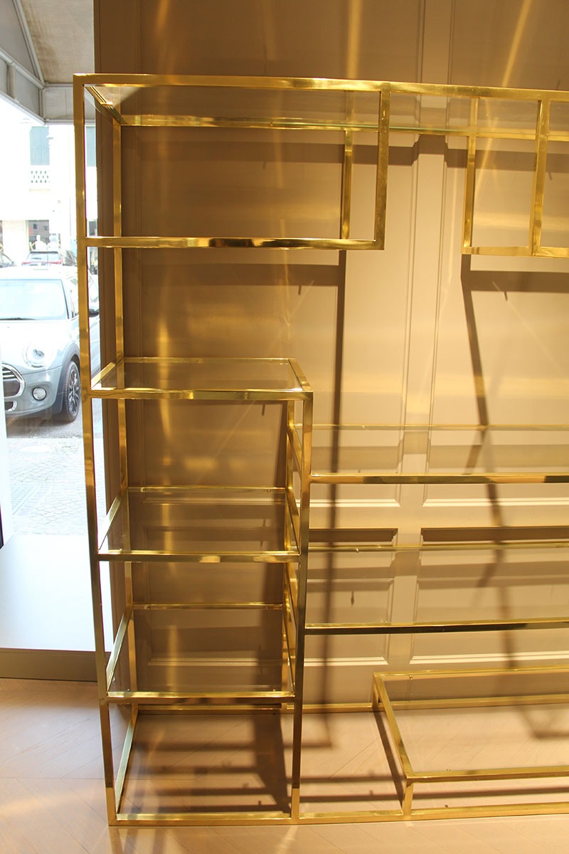 ESPOSITORE oro ripiani vetro 160x180x60