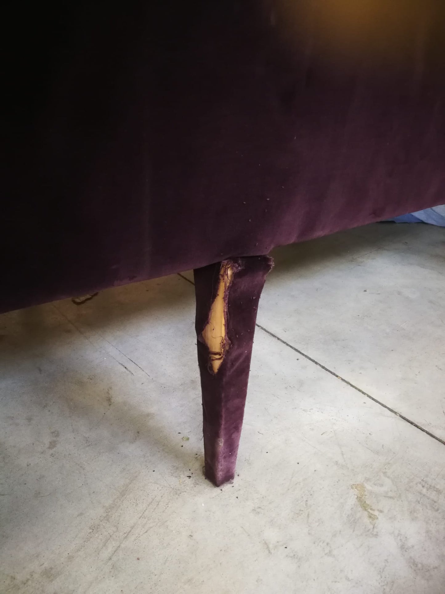 DIVANO velluto bordeaux 200x80x50