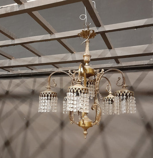 CHANDELIER VINTAGE - Cristallo e ottone