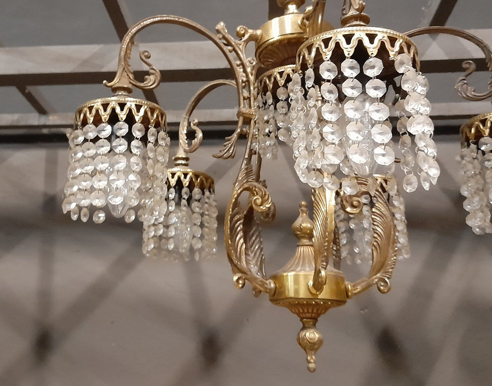 CHANDELIER VINTAGE - Cristallo e ottone