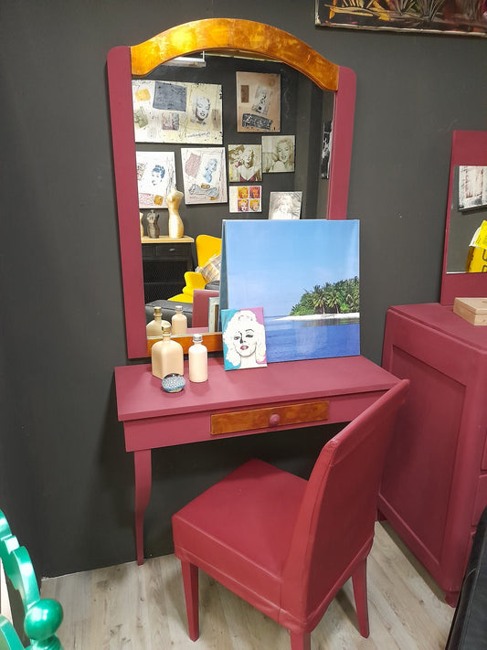 TOELETTA con specchio bordeaux