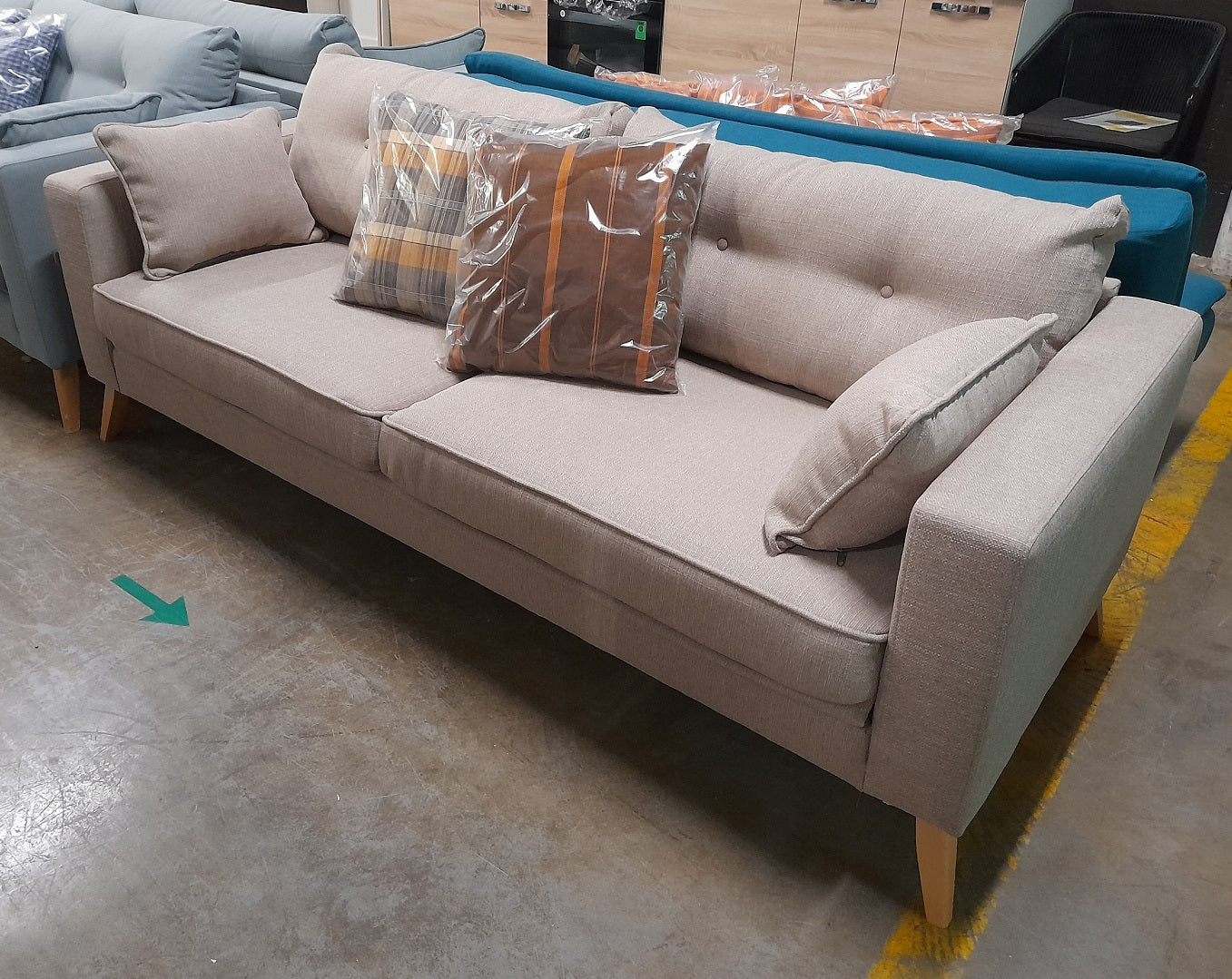 BROOKE - Divano letto 3 posti beige