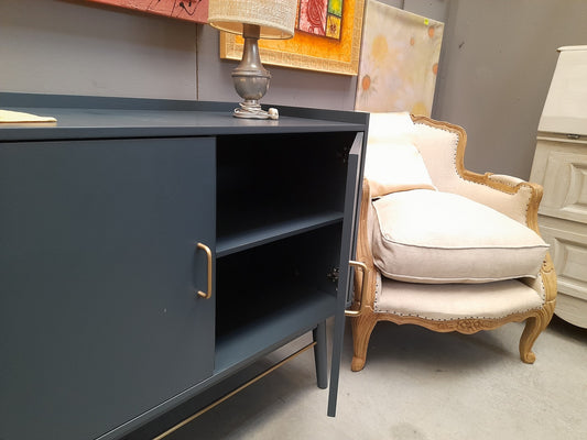 PENELOPE - Credenza a 2 ante e 3 cassetti blu scuro