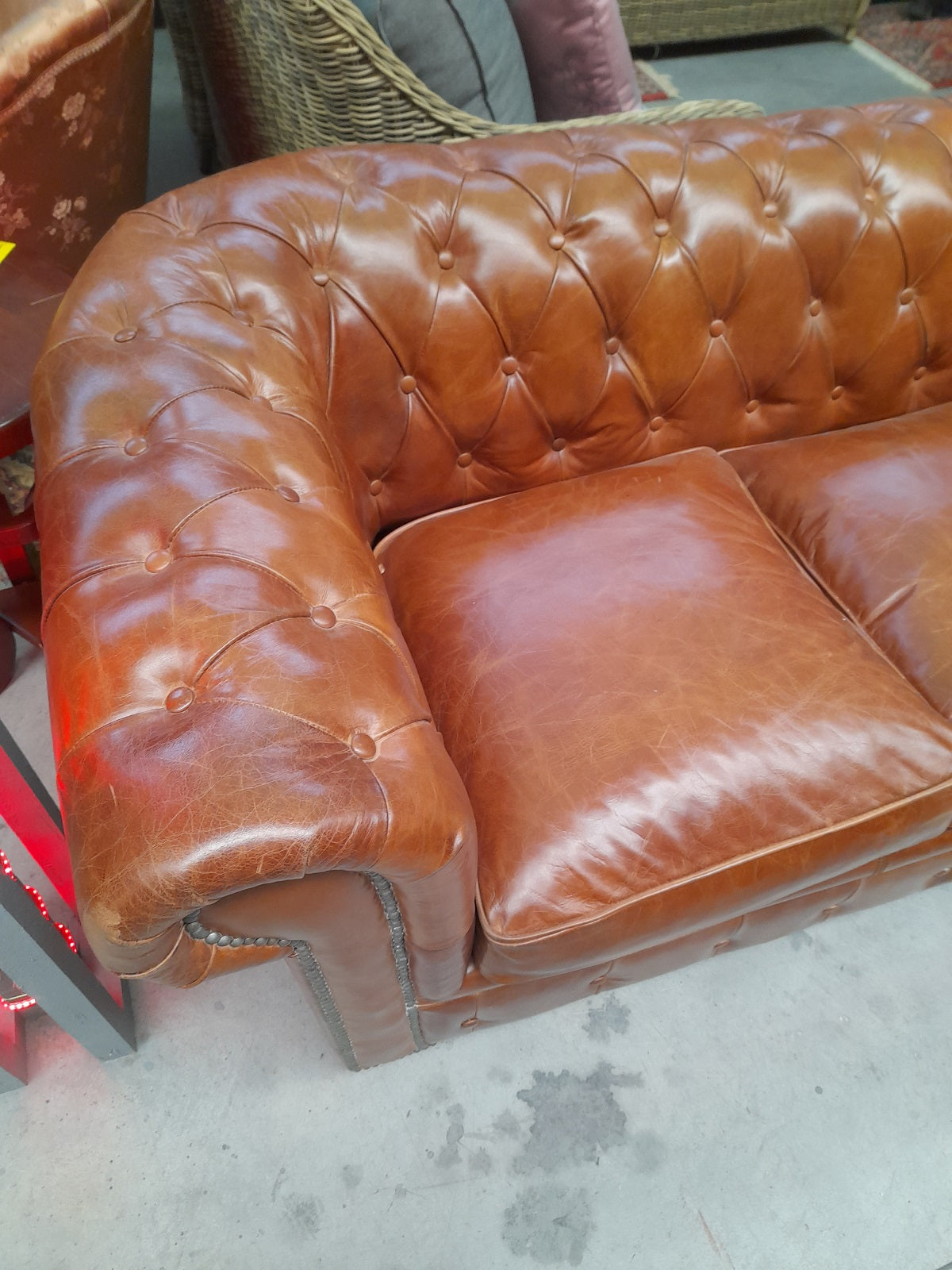 CHESTERFIELD - Divano trasformabile 3 posti in cuoio