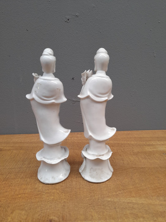 GUANYIN coppia statuine in porcellana