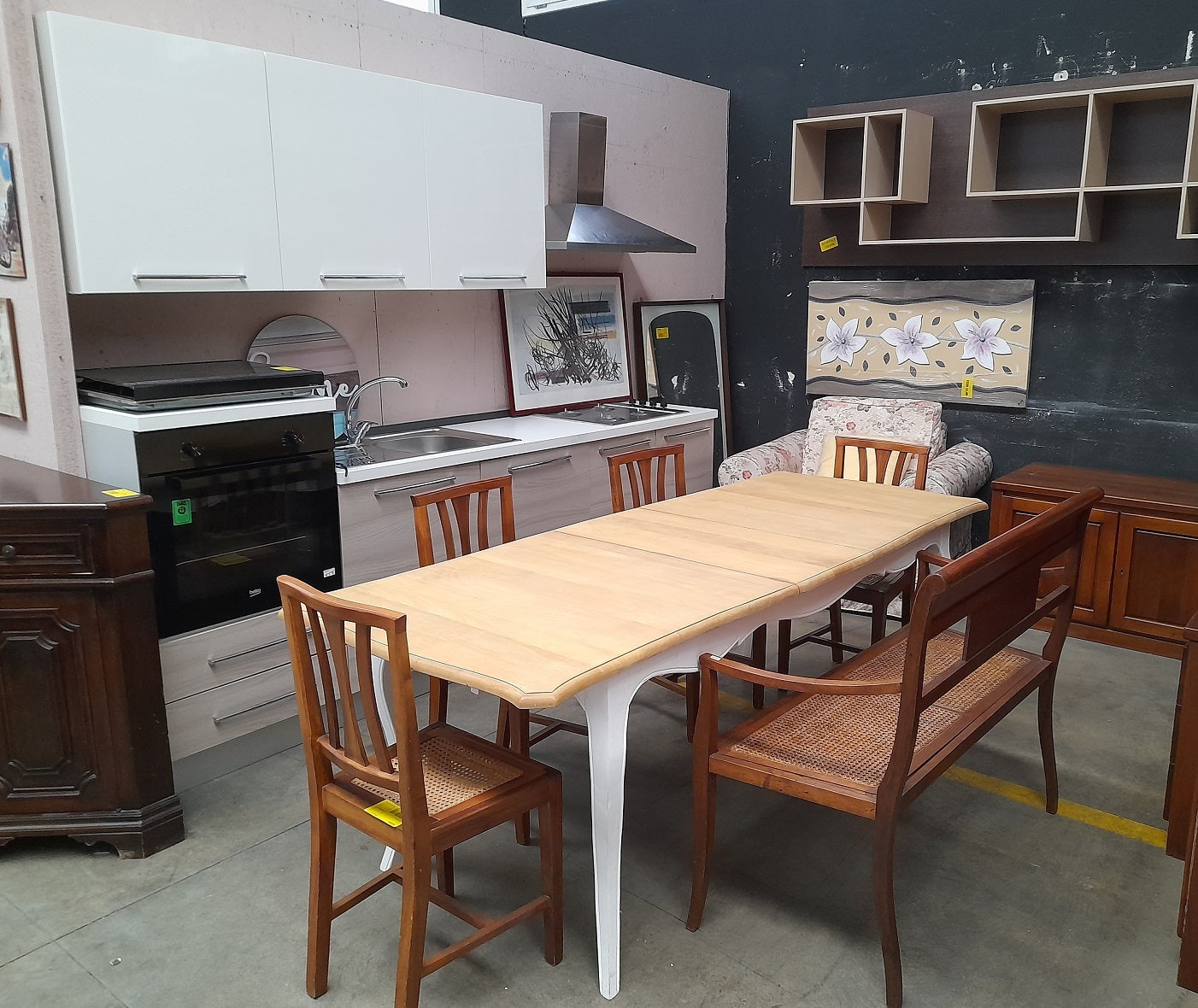 VERSAILLES - Tavolo in mango bianco allungabile 8 a 10 persone