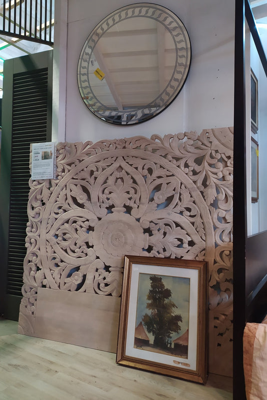 HIMALAYA - Testata da letto scolpita in massello di mango