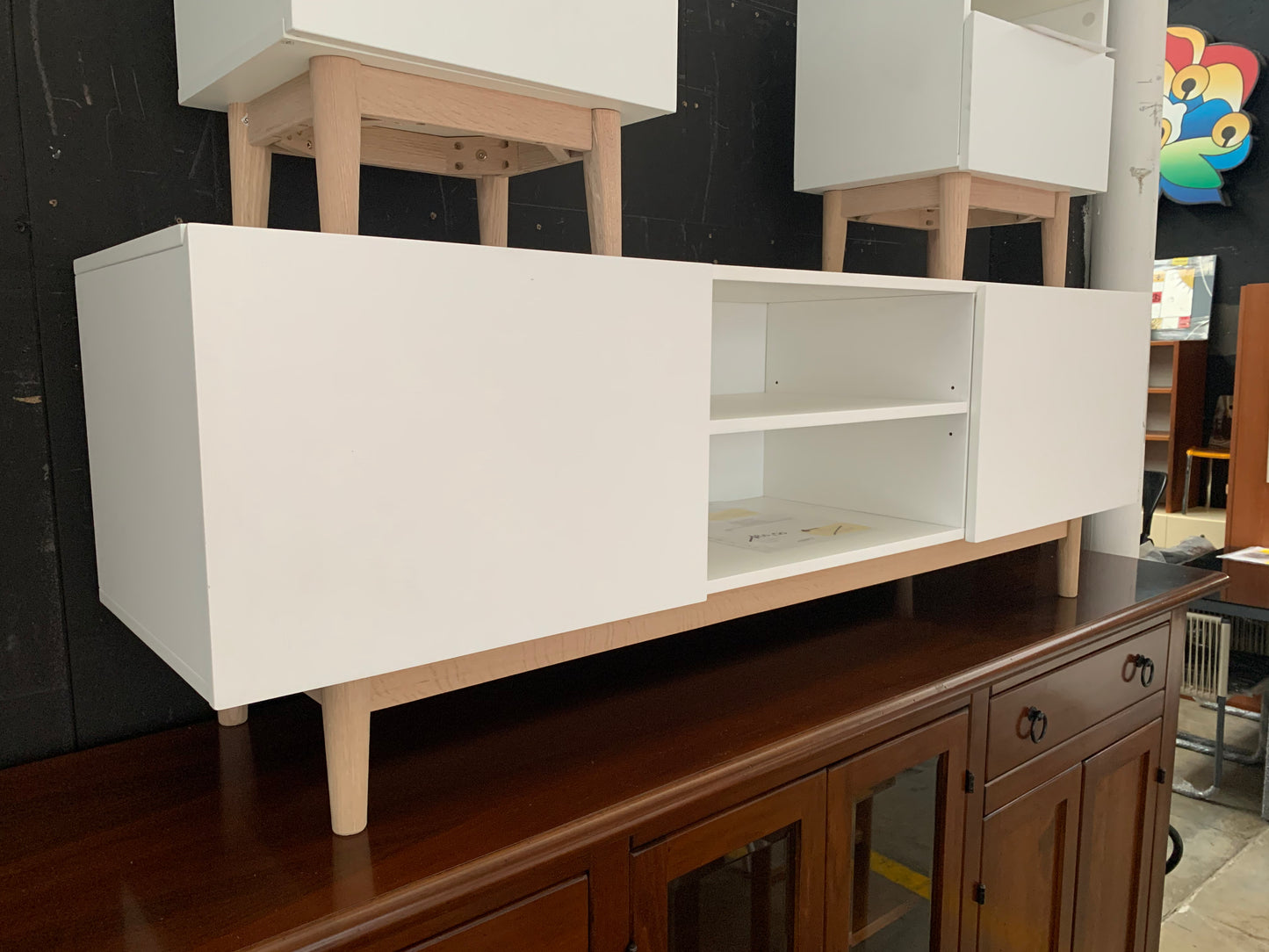 ARTIC - Porta TV vintage 2 porte bianco