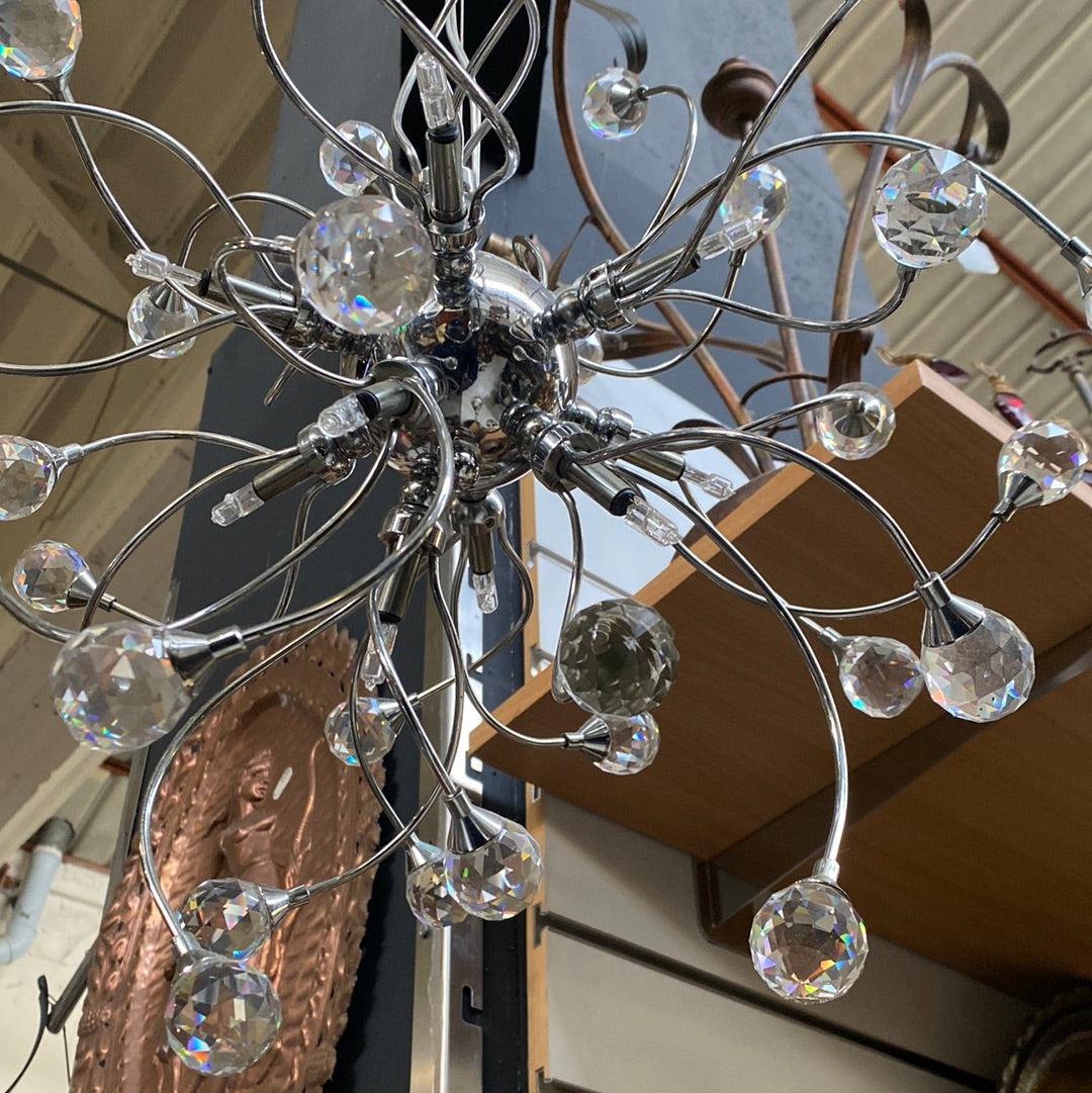 LAMPADARIO acciaio e swarovski