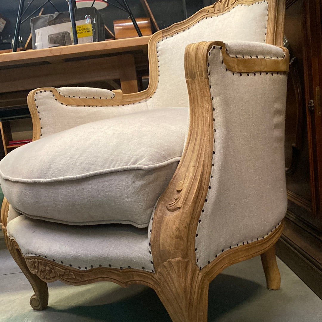 MAUPASSANT - Poltrona in lino e mango