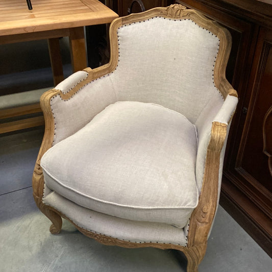 MAUPASSANT - Poltrona in lino e mango