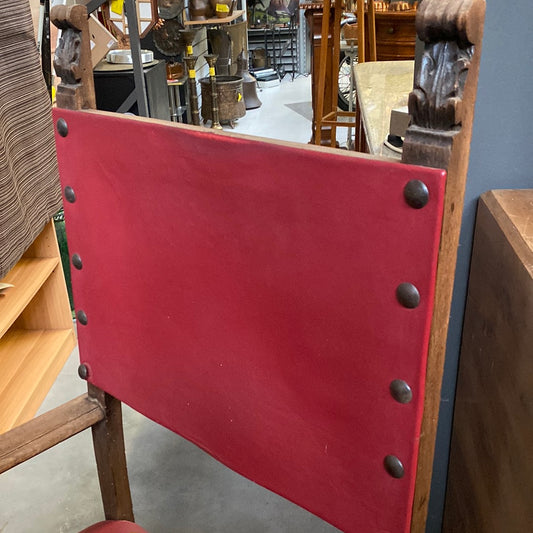 SEDIA in pelle rossa