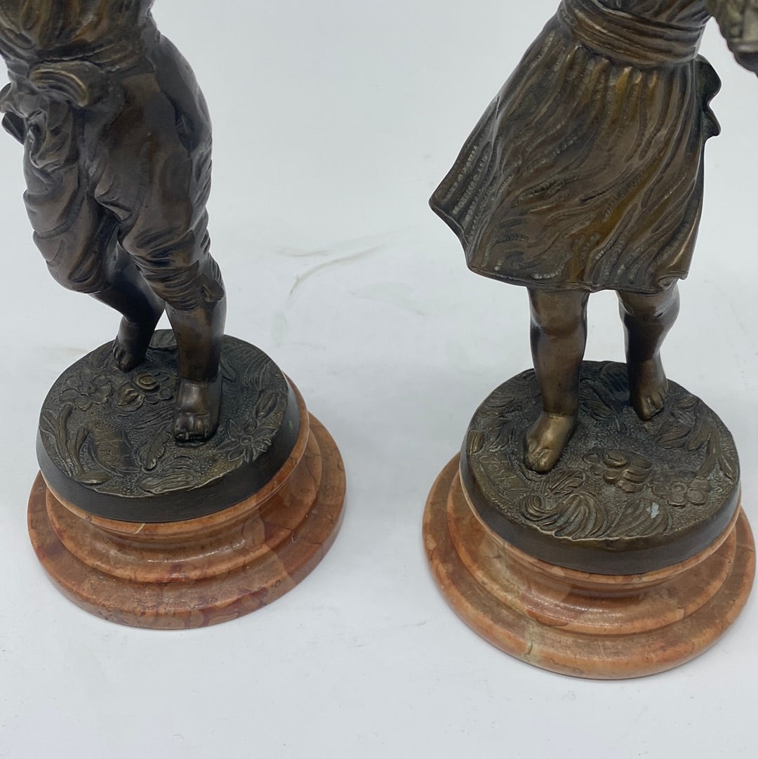COPPIA musicisti in bronzo