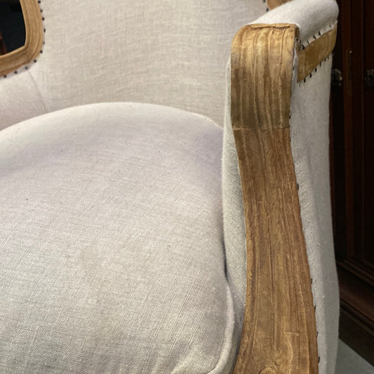 MAUPASSANT - Poltrona in lino e mango